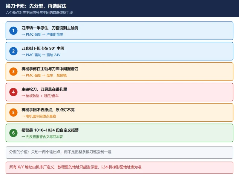 FANUC 换刀卡死怎么强制解开:四种手动恢复法 + PMC 强制 + 电磁阀 24V-CNCShare | 数控电气技术中心