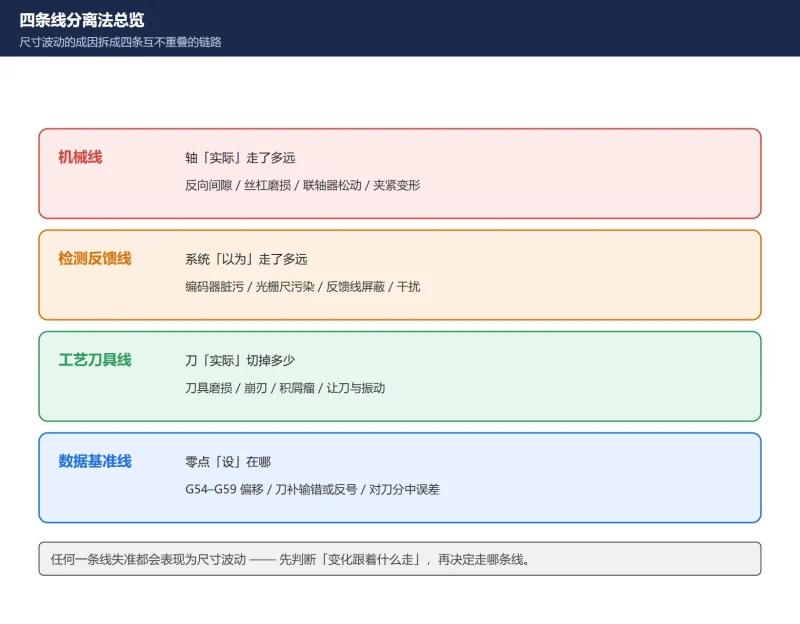 加工尺寸忽大忽小怎么查:四条线分离法-CNCShare | 数控电气技术中心