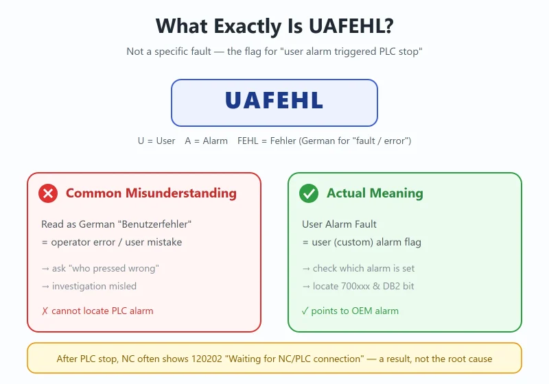 SINUMERIK 840D/828D UAFEHL Alarm: What It Means, Why the PLC Stops, and How to Localize It via DB2-CNCShare | 数控电气技术中心